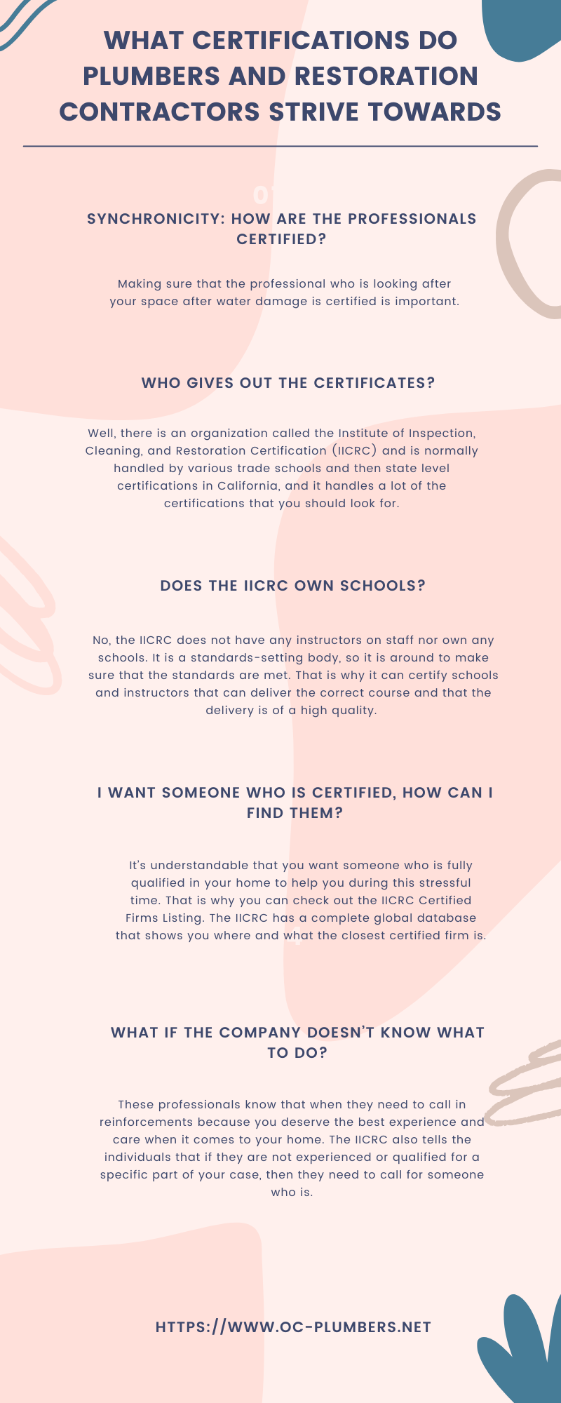 What Certifications Do Plumbers and Restoration Contractors Strive Towards